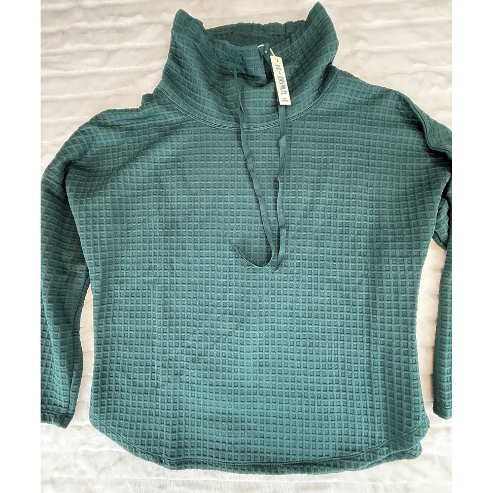 Max Studio London Pullover Sweater Womens Large Funnelโ Neck Textured DP Petrol
